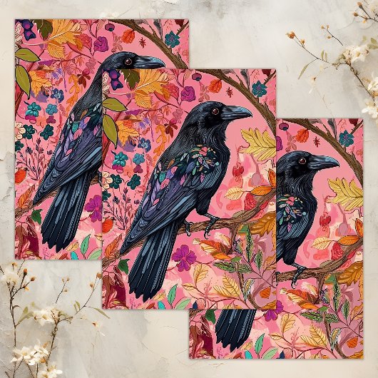 VERÄNDERTE RAVEN DECOUPAGE SEIDENPAPIER
