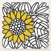 VERÄNDERTE SONNENBLUME RECHTECKIGER PAPPUNTERSETZER (Vorderseite)