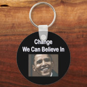 "Veränderung, an die wir glauben können" Schwarzer Schlüsselanhänger (Vorderseite)