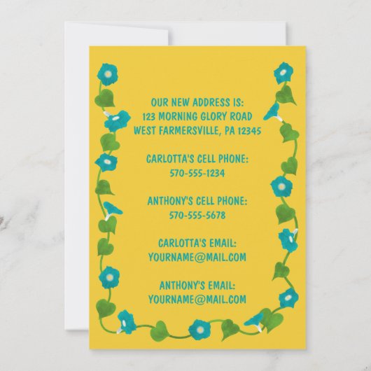 Veränderung der Anschrift der niedlichen Kuh Ankündigung (Rückseite)