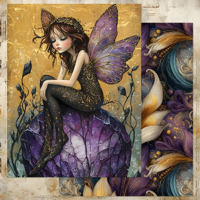 VERÄNDERUNG DER KRISTALEN FAIRE IN LILA UND GOLD (ENCHANTING CRYSTAL FAIRY IN PURPLE AND GOLD)