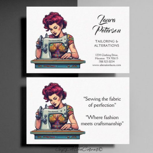 Veränderung der Vintagen Nähmaschine Visitenkarte