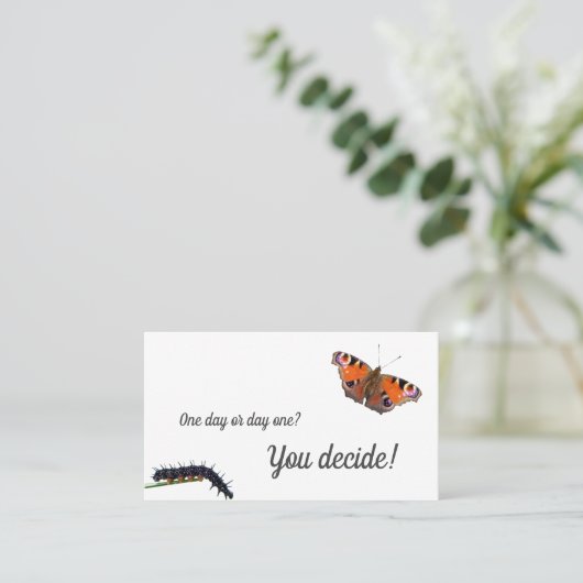 Veränderung des Raupe Schmetterling motivierend Visitenkarte (Stehend Vorderseite)