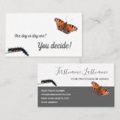 Veränderung des Raupe Schmetterling motivierend Visitenkarte (Vorne/Hinten)