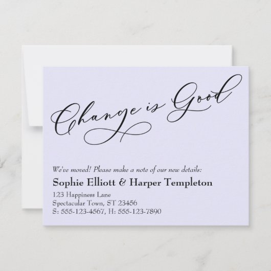 Veränderung ist die Ankündigung von Lavendel (Vorderseite)