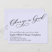 Veränderung ist die Ankündigung von Lavendel (Vorne/Hinten)