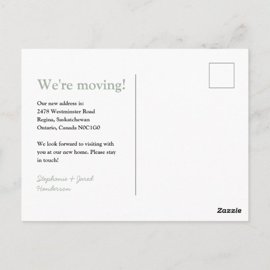 Veränderung ist eine gute Ankündigung auf der Post Postkarte (Rückseite)