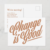 Veränderung ist eine gute Ankündigung auf der Post Postkarte (Vorne/Hinten)