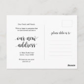 Veränderung ist gut, Ankündigung der neuen Zuhause Postkarte (Rückseite)