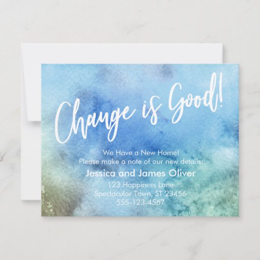 Veränderung ist gut! Ankündigung von Blue Green Wa (Vorderseite)