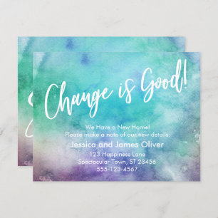 Veränderung ist gut! Farbige Ankündigung von Wasse