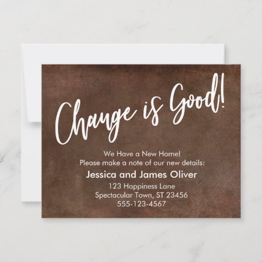 Veränderung ist gut! Grunge Brown Moving Ankündigu Einladung (Vorderseite)