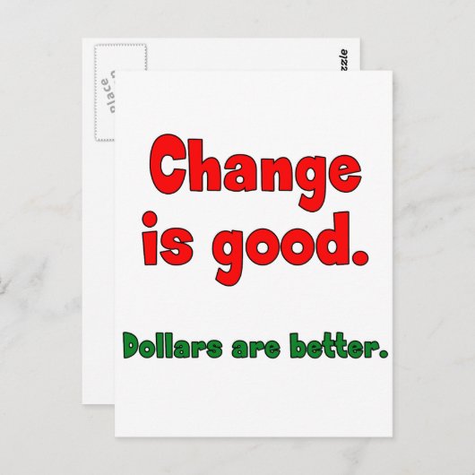 Veränderung ist gut postkarte (Vorne/Hinten)