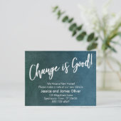 Veränderung ist gut! Texturierte, einzigartige Aqu Einladung (Stehend Vorderseite)