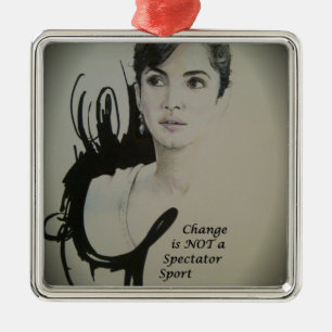 Veränderung ist kein Zuschauersport Kunstprint Silbernes Ornament