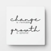 Veränderung ist unvermeidlich Wachstum ist fakulta Fotoplatte (Vorderseite)