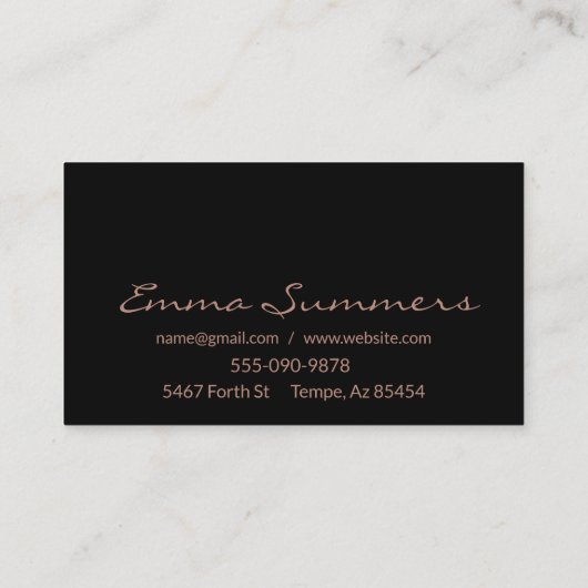 Veränderungen der Nähmaschine von Rose Visitenkarte (Rückseite)