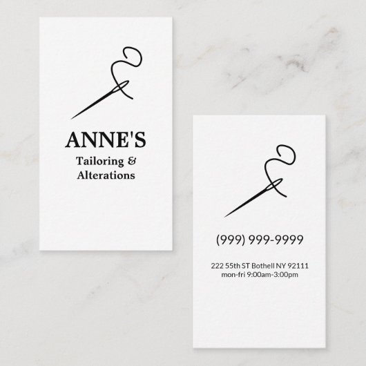 Veränderungen, Schneiden, Seamstress, Schneiderei Visitenkarte (Vorne/Hinten)