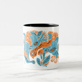 Verangled Aestetic Birds TWArt 12-Pop Zweifarbige Tasse