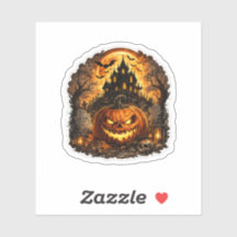 🎃 Verängstigter Kürbis Halloween-Vinyl-Aufkleber