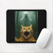 Verängstigtes Katzen-Selfie mit Geist _ Lustiger H Mousepad (Mit Mouse)