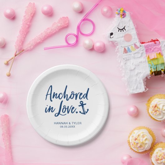 verankert in Liebe Beach Schönheits-Hochzeit Pappteller (Party)