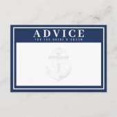 Verankert in Liebe Blue Anchor Wedding Advice Begleitkarte (Vorderseite)