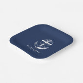 Verankert in Liebe Nautical Blue Anchor Hochzeit Pappteller (Gewinkelt)