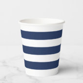 verankert in Liebe Nautical Blue Anchor Striping Pappbecher (Rückseite)