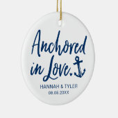 verankert in Liebe neu verheiratet Keramik Ornament (Rechts)