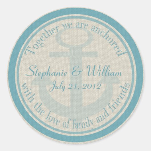 verankert mit Liebe Runder Aufkleber (Vorderseite)