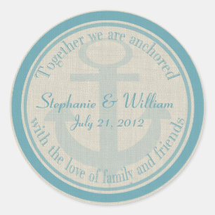 verankert mit Liebe Runder Aufkleber