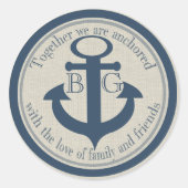 verankert mit Liebe Runder Aufkleber (Vorderseite)