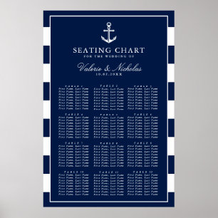 verankert Nautische Hochzeit Seekarte Poster
