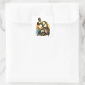 verankert quadratischer aufkleber (Tasche)