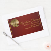 verankert Seashell Nautical | Bordeaux Rechteckiger Aufkleber (Umschlag)