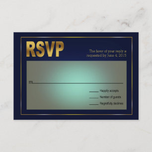 Verankerte Marine und Gold der RSVP Karte