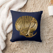 Verankerte See| Marine u. Gold des Seashell Kissen (Decke)