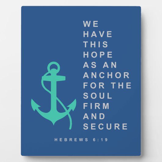Verankerung des Souls (Hebräer 6:19) Fotoplatte (Vorderseite)