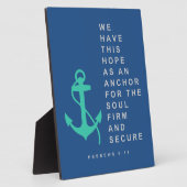 Verankerung des Souls (Hebräer 6:19) Fotoplatte (Seite)