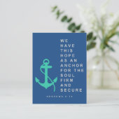 Verankerung des Souls (Hebräer 6:19) Postkarte (Stehend Vorderseite)