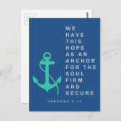 Verankerung des Souls (Hebräer 6:19) Postkarte (Vorne/Hinten)