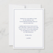 Verankerung mit Blume Brautparty flach Dankeskarte (Rückseite)