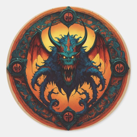 Veranschaulichen Sie ein leistungsfähiges Begleite Runder Aufkleber (Vorderseite)