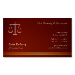 VERANSTALTER AUF RECHT | Elegant Red Magnetische Visitenkarte