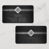 VERANSTALTER AUF RECHT | Elegante Black Business C Visitenkarte (Vorne/Hinten)