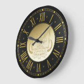 VERANSTALTER AUF RECHT | Golden Große Wanduhr (Winkel)