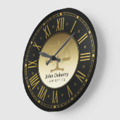 VERANSTALTER AUF RECHT | Golden Personalizable Große Wanduhr (Winkel)