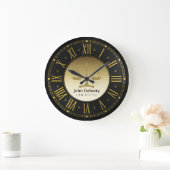 VERANSTALTER AUF RECHT | Golden Personalizable Große Wanduhr (Zuhause)