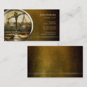 VERANSTALTER AUF RECHT | Vintage Justizskala Visitenkarte (Vorne/Hinten)